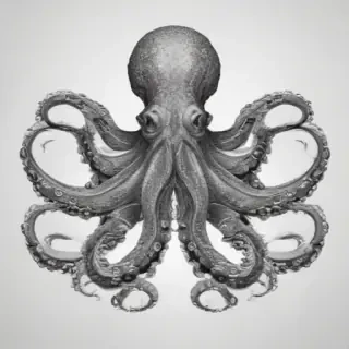 octopus clip art black and white