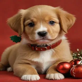 puppy christmas dog wallpaper