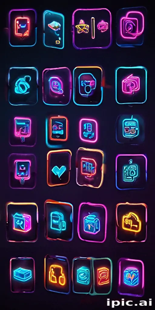 neon app icons