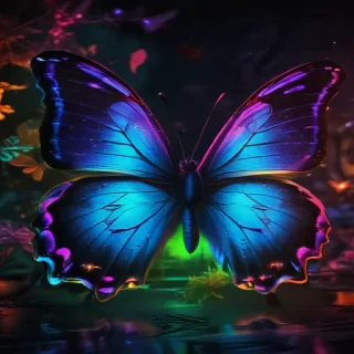 neon butterfly wallpaper