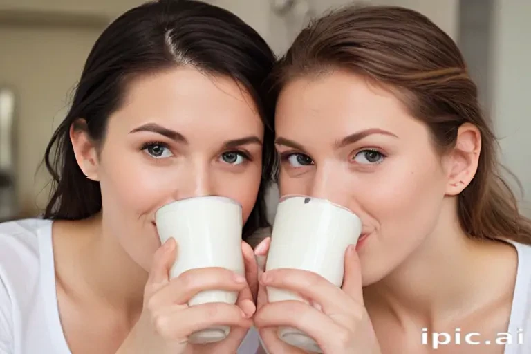 lesbians drinking milk