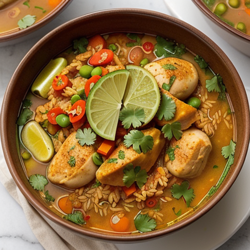sopa de arroz con pollo