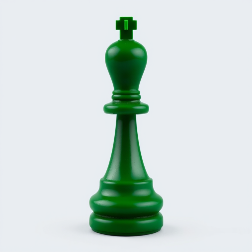 create an image of a green game piece in the shape of a pawn, high resolution, 50mm lens, f/2.8 aperture, ISO 100, natural lighting, straight-on view, digital photography