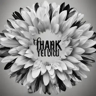 thank you in black and white