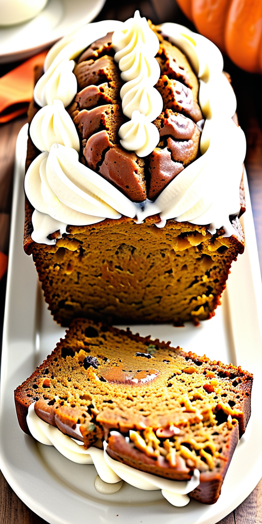 pumpkin bread cream cheese icing