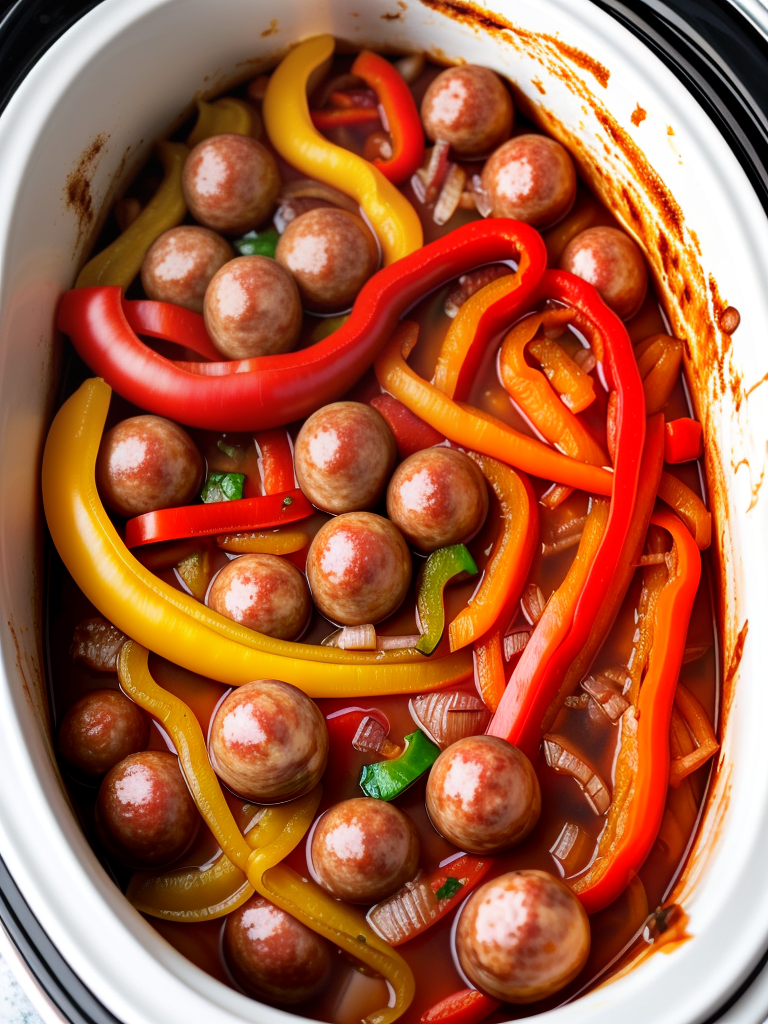 sausage onions and peppers in crock pot