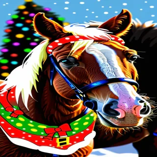 merry christmas horse