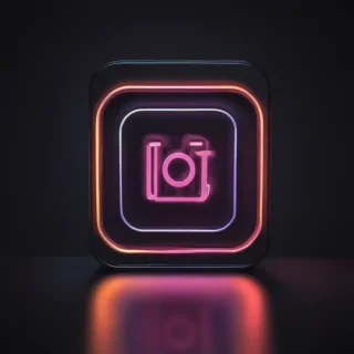 neon instagram logo