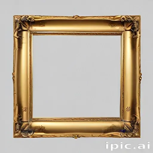 rectangle gold frame png