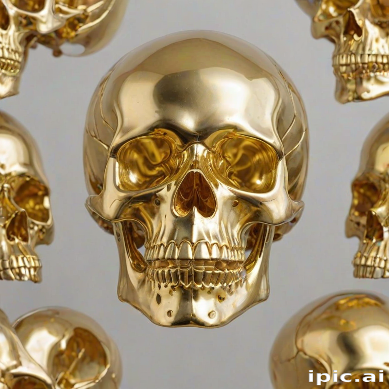 transparent gold skull