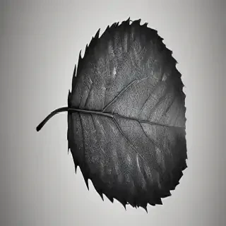 leaf in black and white
