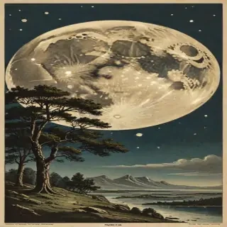 vintage moon art