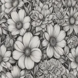 pencil drawing flowers