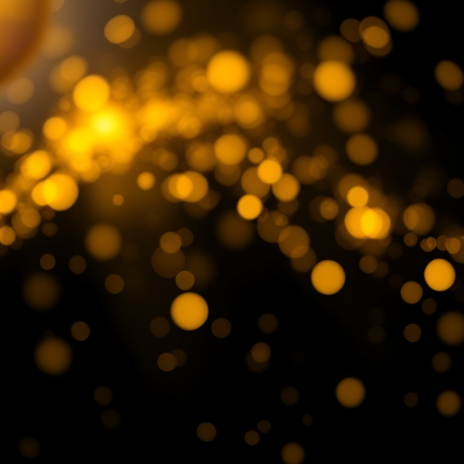 create a high-resolution abstract background of golden sparkles and dust particles swirling elegantly in a dark gradient using a DSLR camera with a 50mm lens, f/1.8 aperture, ISO 200, and a 1/60 second shutter speed, in a soft focus style with a bokeh effect