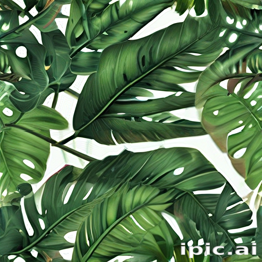 Lush Green Tropical Leaves Creating a Vibrant and Refreshing Natural ...