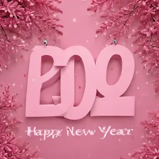 pink happy new year 2024