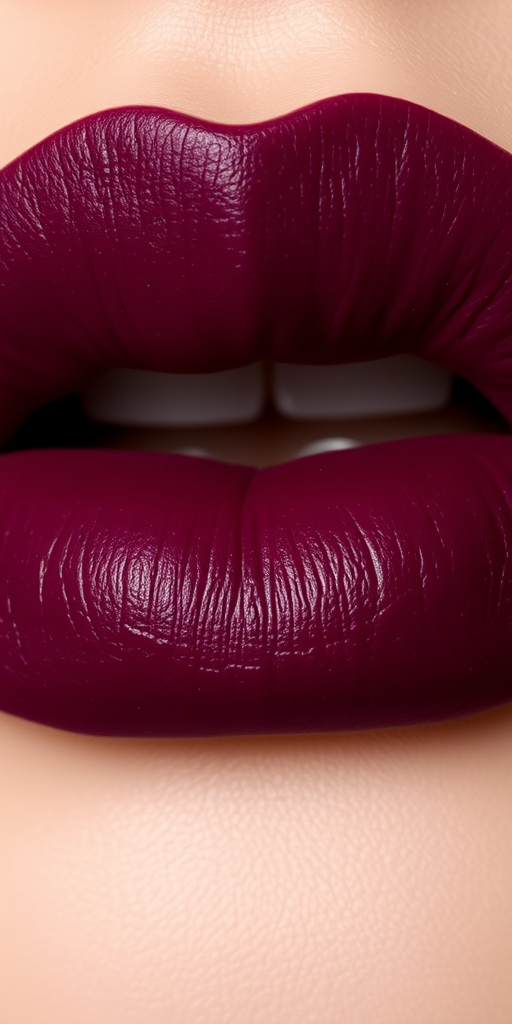 Deep plum lip mousse "Midnight Berry" with velvet matte finish and rich color payoff, suitable for vampy looks and evening events, comfortable and non-drying wear