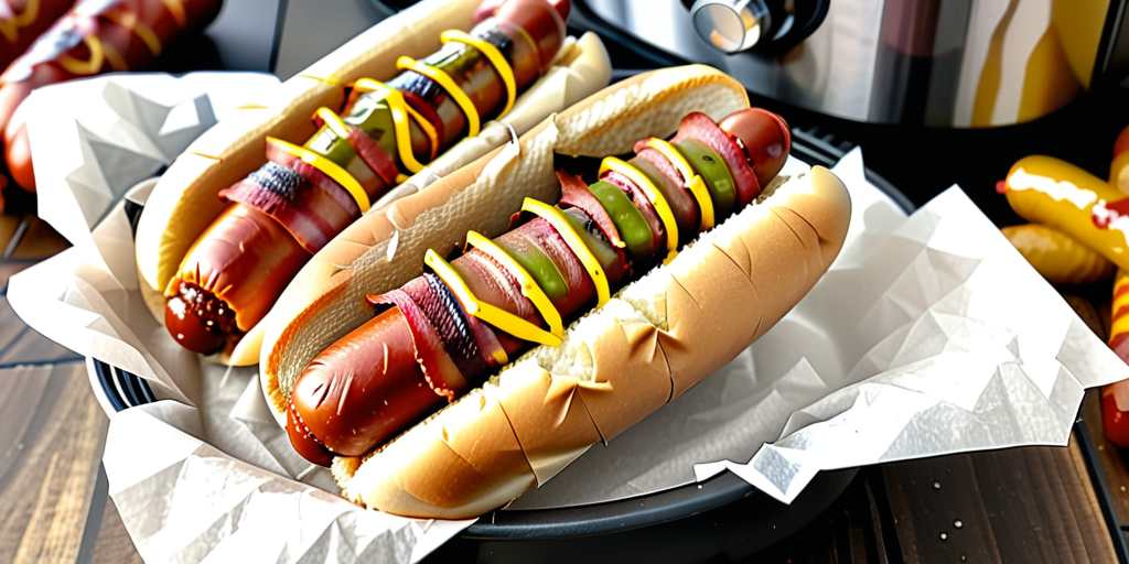 air fryer bacon wrapped hot dogs