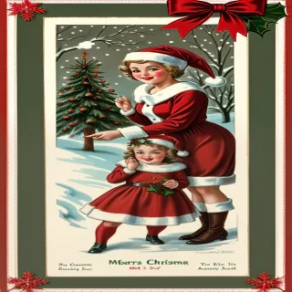 vintage christmas images to print