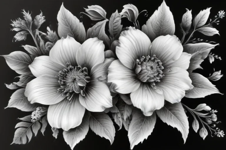 flower clip art black and white