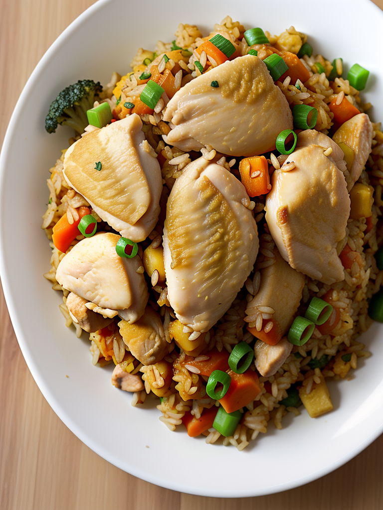 curried fried rice with chicken