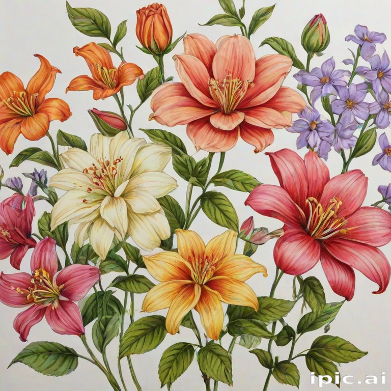 flower color drawings
