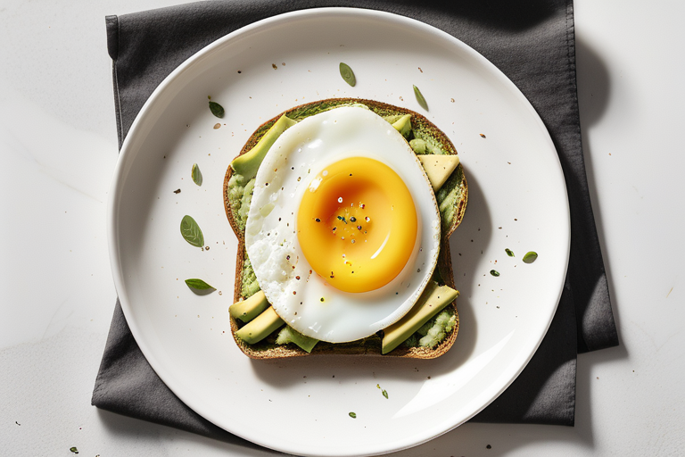 avocado toast with egg calories