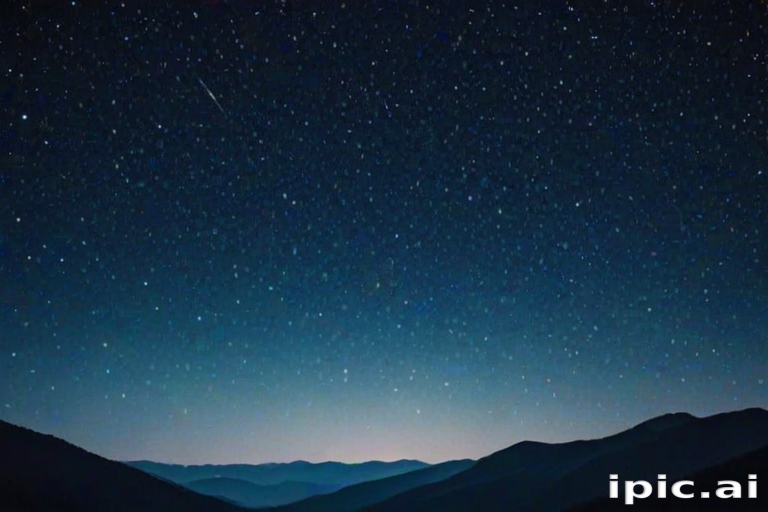Stunning Night Sky Filled with Stars Over Majestic Mountain Landscape