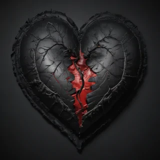 broken heart black