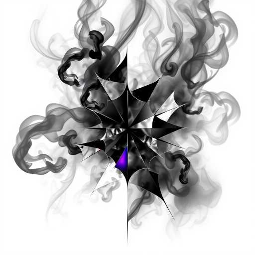 Mysterious "Smoke and Mirrors" tattoo concept blending realistic smoke effects with fragmented mirror-like surfaces, using a grayscale palette with occasional flashes of prismatic color, creating an illusion of depth and movement that challenges perception and invites contemplation, perfect for those who appreciate optical illusions and abstract art
