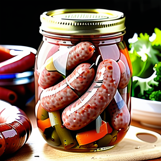 pickled sausage in a jar