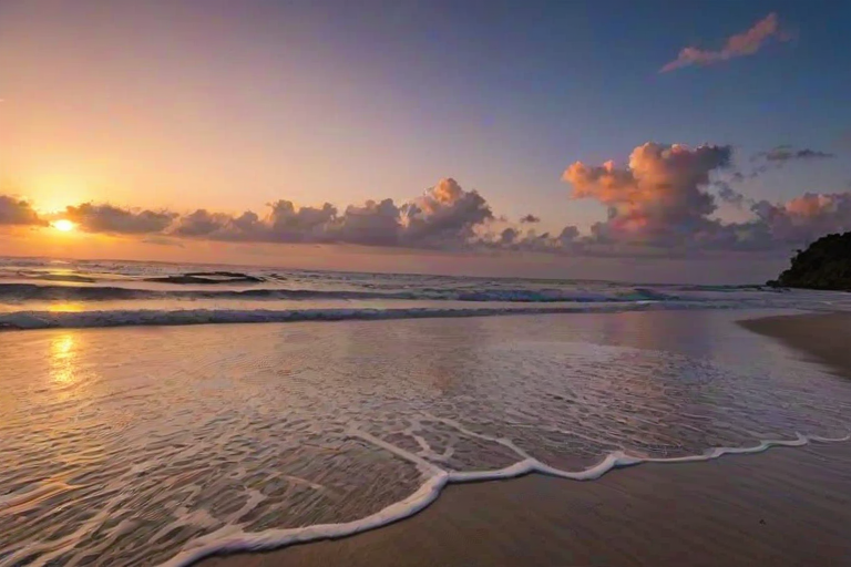 sun set on beach