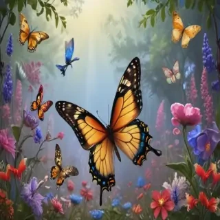 background with butterflies