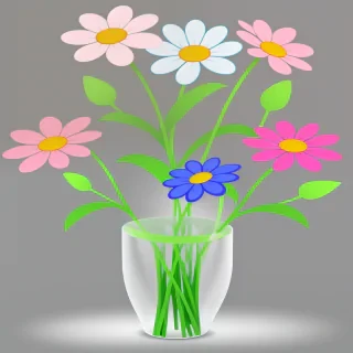 cartoon flowers transparent background