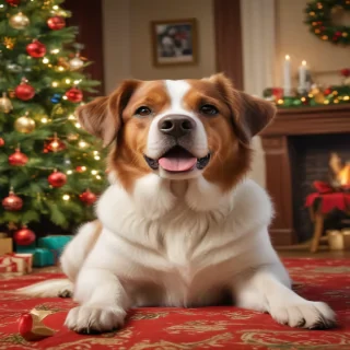 dog christmas background