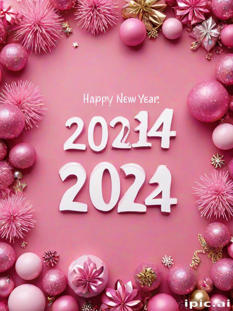 pink happy new year 2024