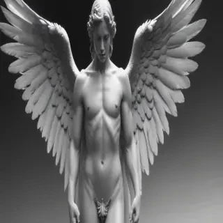 black and white angel drawings