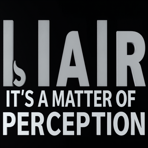 Create an image of a black background with large white block letters displaying the text "LIFE IS FAIR IT'S JUST A MATTER OF PERCEPTION," using a DSLR camera with a 50mm lens, aperture set to f/2.8, shutter speed of 1/60s, ISO 200, and a straight-on view to enhance clarity and sharpness.