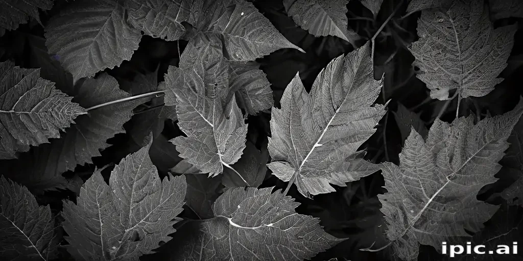 leaf images black and white