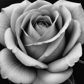rose drawing black and white