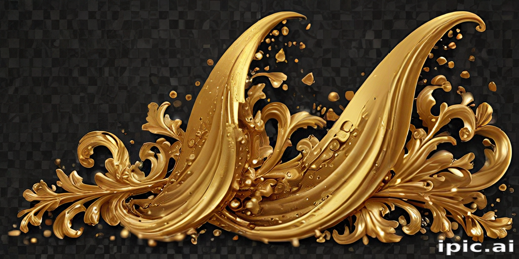 Elegant Golden Swirls with Decorative Flourishes on a Dark Background