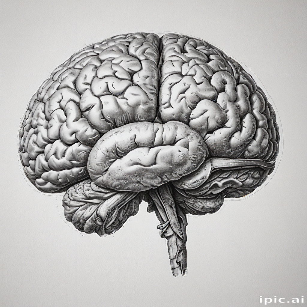 Less Detailed Brain Intricate Illustration of the Human Brain Showcasing Its Complex Structure
