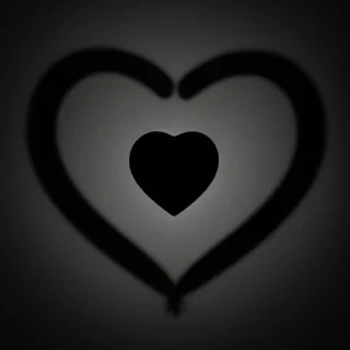 black background heart