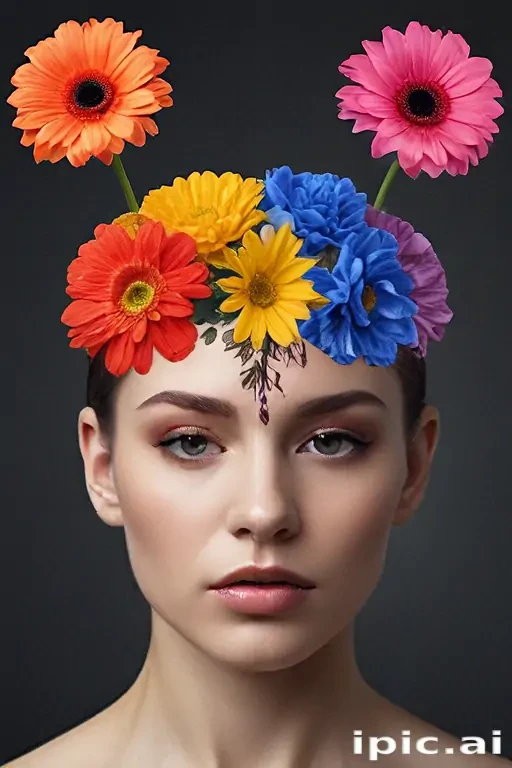 half brain half flowers