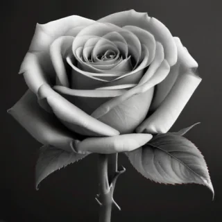 black and white rose clip art