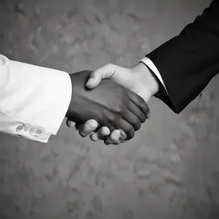 handshake black and white