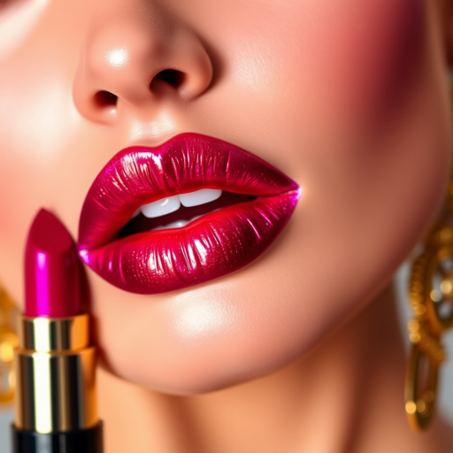 Duochrome magenta to gold lips called "Royal Fusion" shift between regal hues, creating a luxurious and opulent look for formal events and red carpet appearances