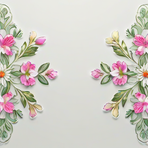 transparent floral border