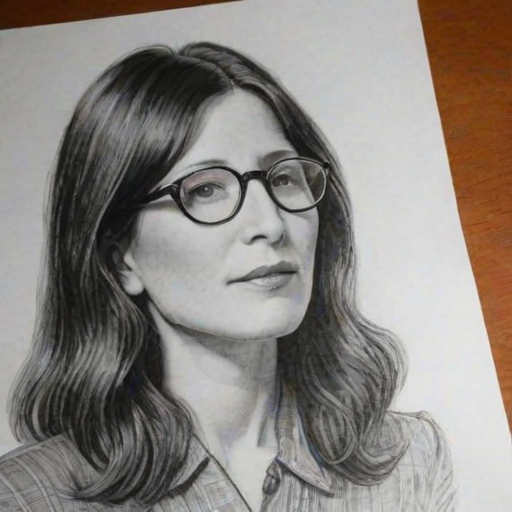 Dazzling Catherine Keener, pencil sketch, portrait of Superb woman 1926s in glasses, hair style beatnik, outline, clear lines, fine lines, 8k