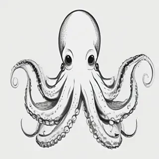 octopus clip art black and white